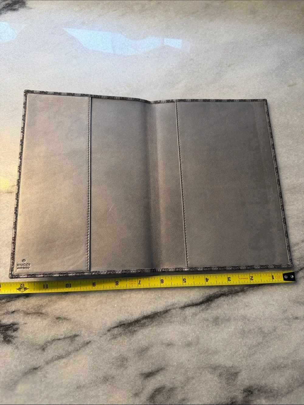 Gucci Gray Monogram Large Agenda Planner Cover Microguccissima